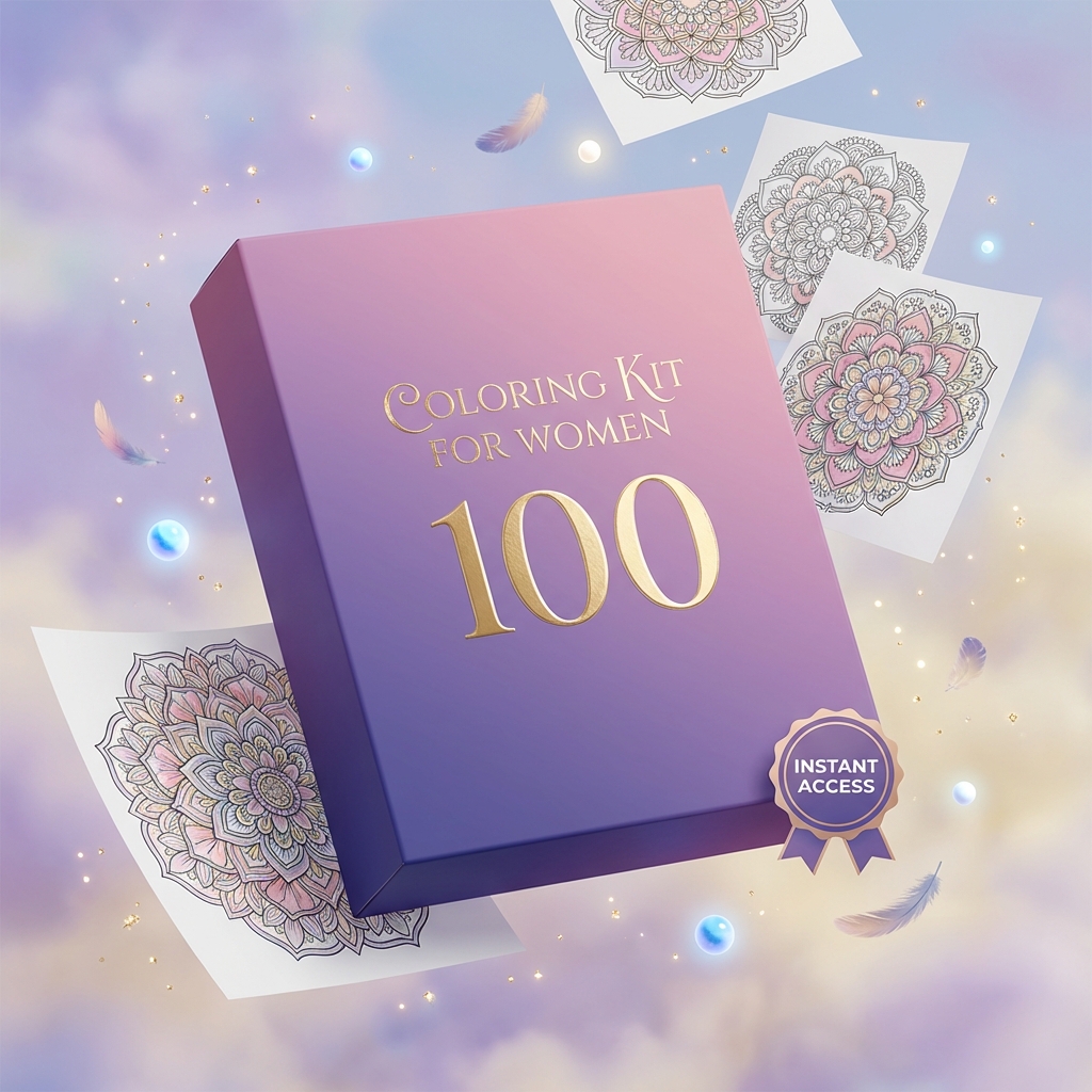 Mindful Coloring Kit for Women - 100 Affirmation Pages